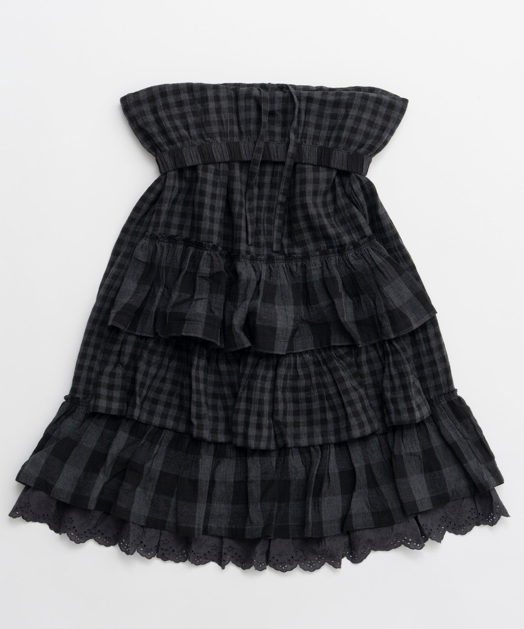 OPEN YY】Woven ROLLED WAIST TIERED SKIRT OPEN YY】Woven ROLLED WAIST TIERED SKIRT