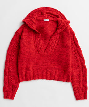 【26WINTER PRE-ORDER】Cable Hoodie Short Knit
