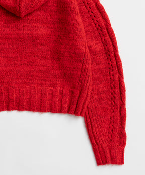 【26WINTER PRE-ORDER】Cable Hoodie Short Knit