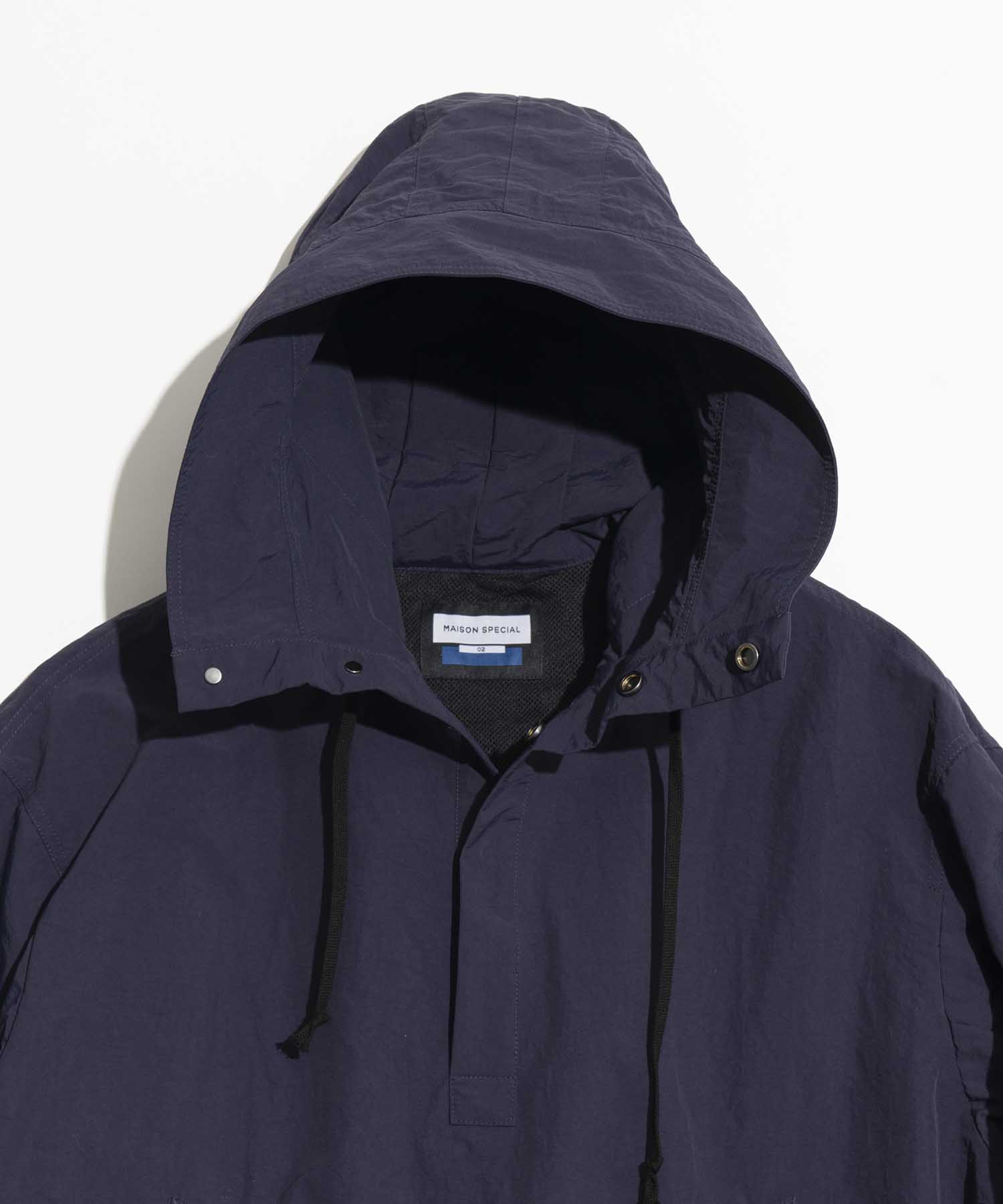 Washed Nylon Prime-Over Anorak Hoodie
