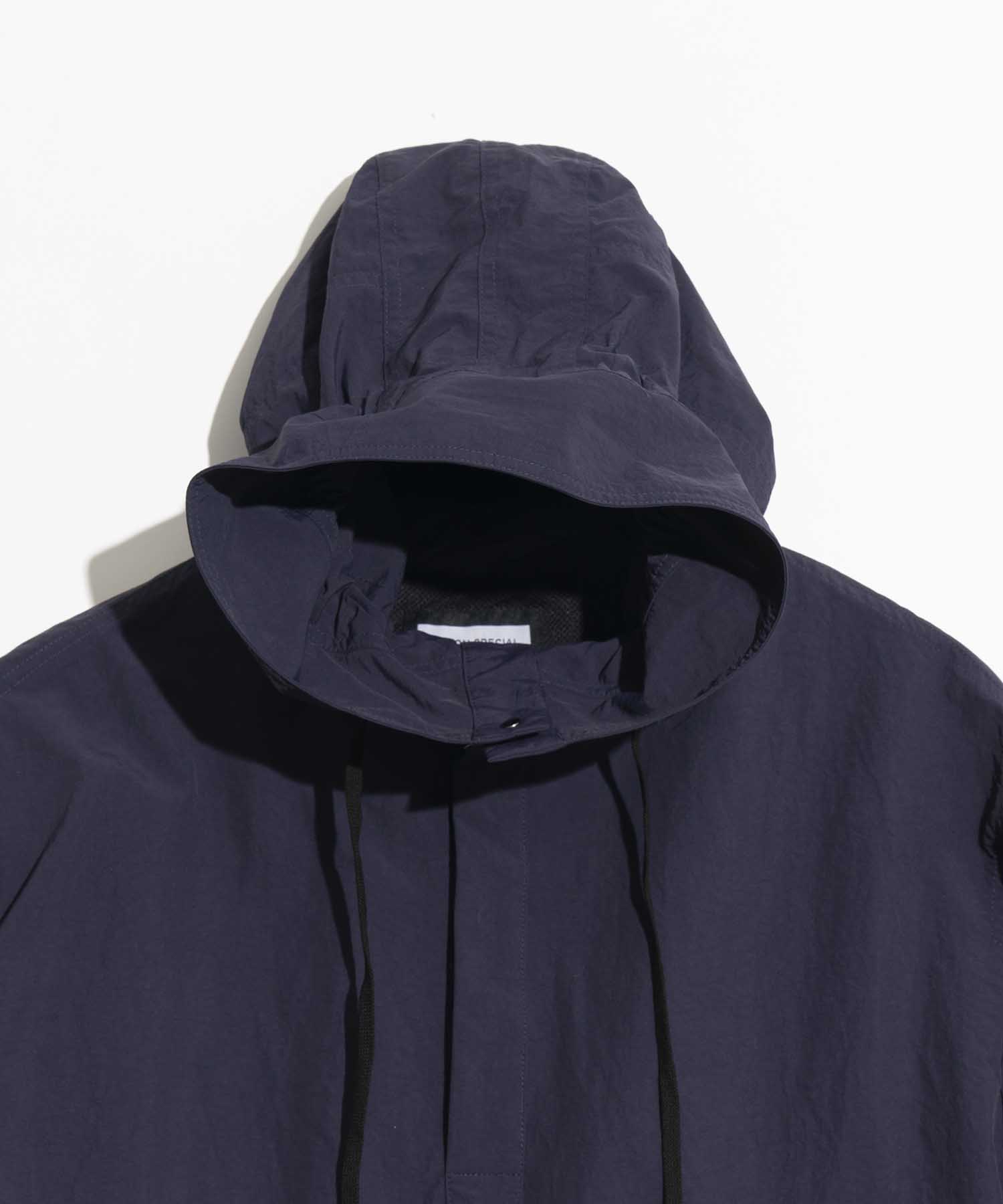 Washed Nylon Prime-Over Anorak Hoodie