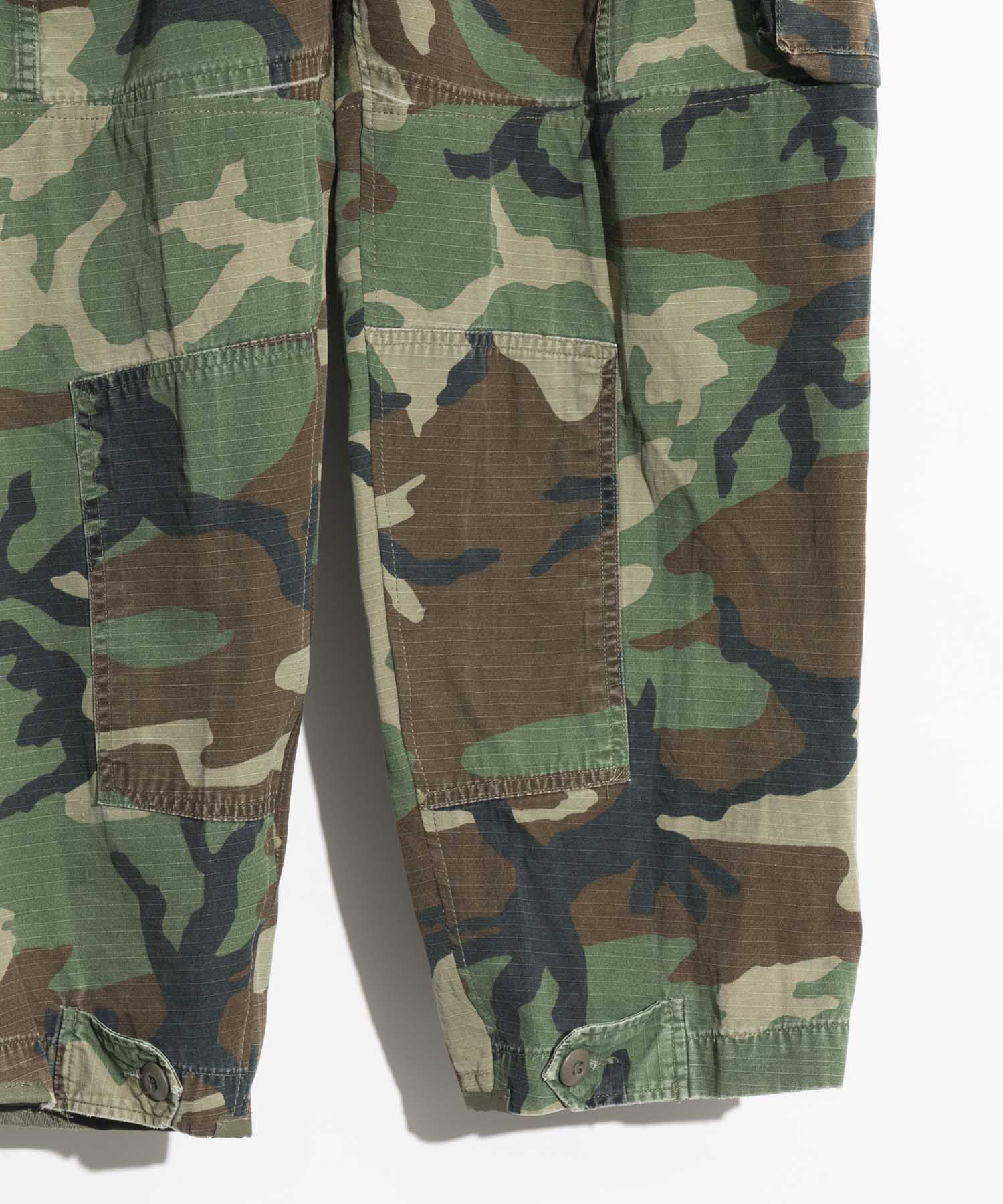 Patchwork Vintage Clothes Camouflage Wide Tapered Cargo Pants