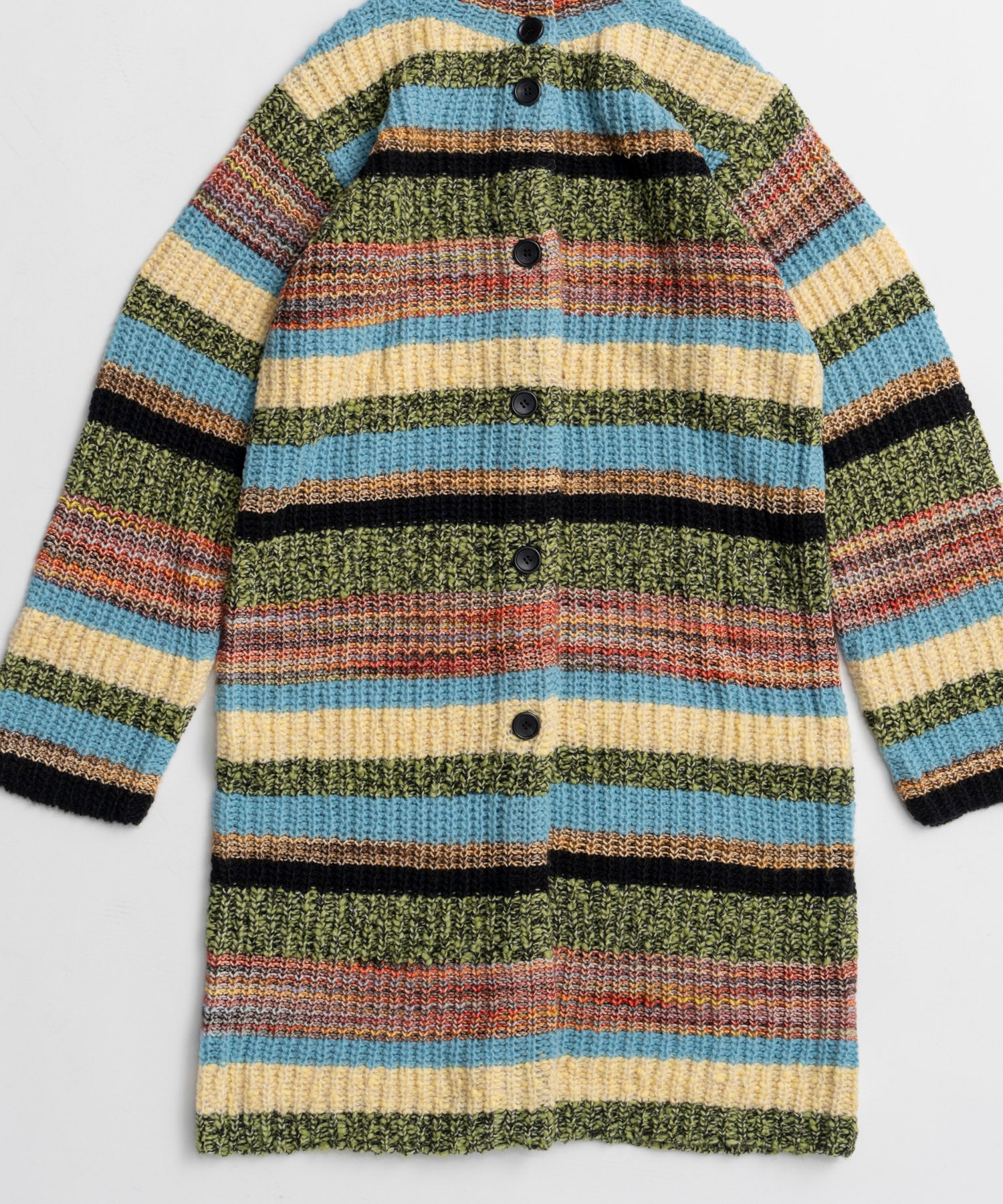 【26WINTER COLLECTION】Multi Border High Neck Knit Cardigan Dress