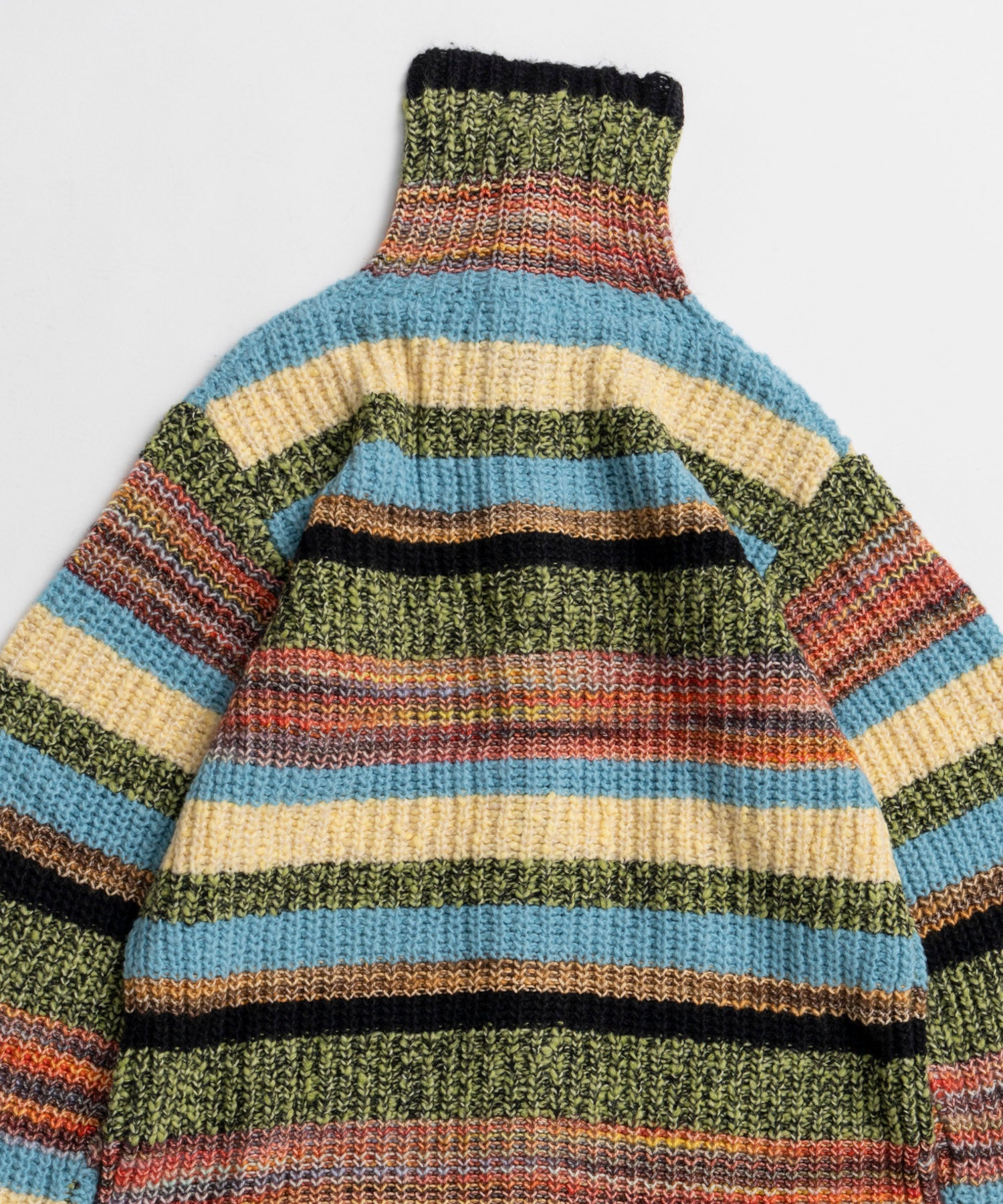 【26WINTER COLLECTION】Multi Border High Neck Knit Cardigan Dress