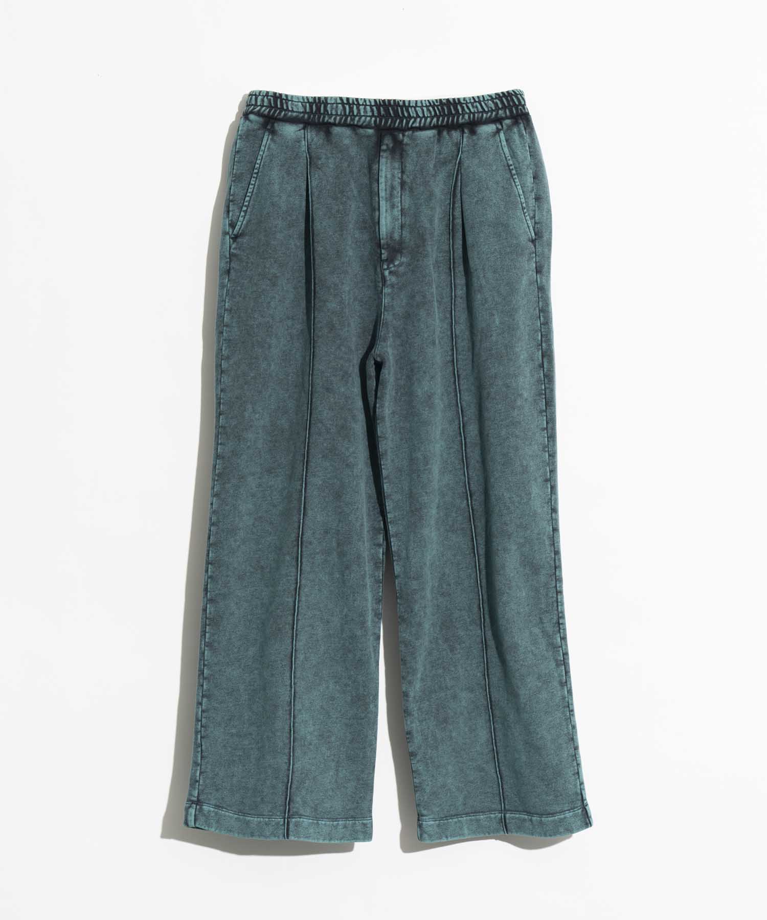 【SALE】Chemical Over-Dye Heavy-Weight Sweat Pin tuck Easy Wide Pants