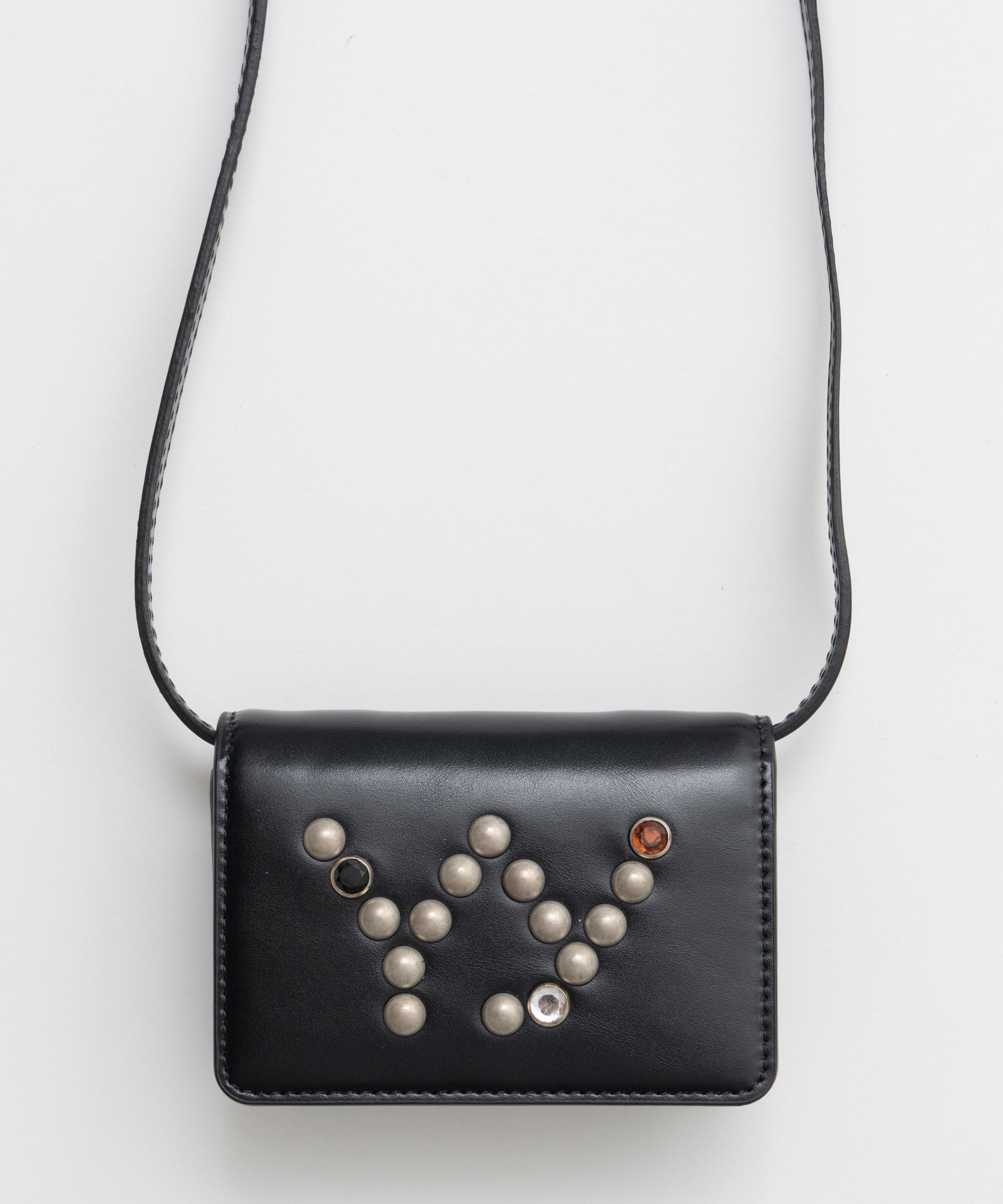 [打开YY]皮革微型钉钱包袋