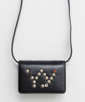 [打开YY]皮革微型钉钱包袋