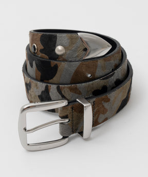 [오픈 YY] 가죽 카모 스터드 서부 벨트