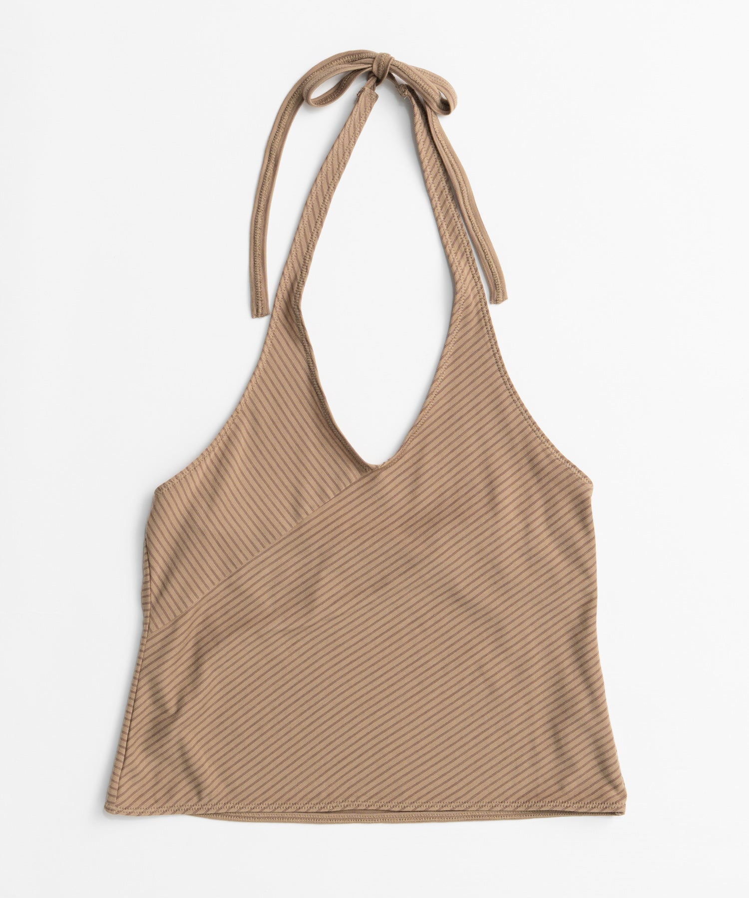 【26AUTUMN PRE-ORDER】Border Halter Layered Off-Shoulder Top