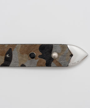 [오픈 YY] 가죽 카모 스터드 서부 벨트