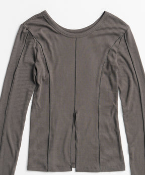 【26AUTUMN PRE-ORDER】2WAY Cashmere Silk Blend Ribbed Top