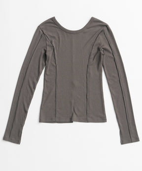 【26AUTUMN PRE-ORDER】2WAY Cashmere Silk Blend Ribbed Top