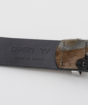 [오픈 YY] 가죽 카모 스터드 서부 벨트