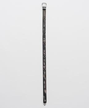 [오픈 YY] 가죽 카모 스터드 서부 벨트