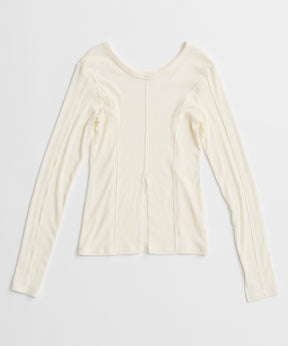 【26AUTUMN PRE-ORDER】2WAY Cashmere Silk Blend Ribbed Top