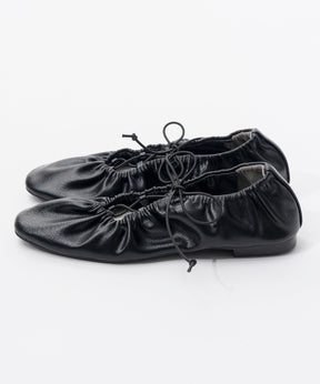 【26SPRING PRE-ORDER】Lace-Up Gathered Flat Shoes
