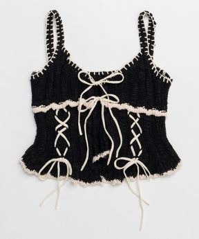 【25SPRING PRE-ORDER】Wide Rib Lace Up Bustier