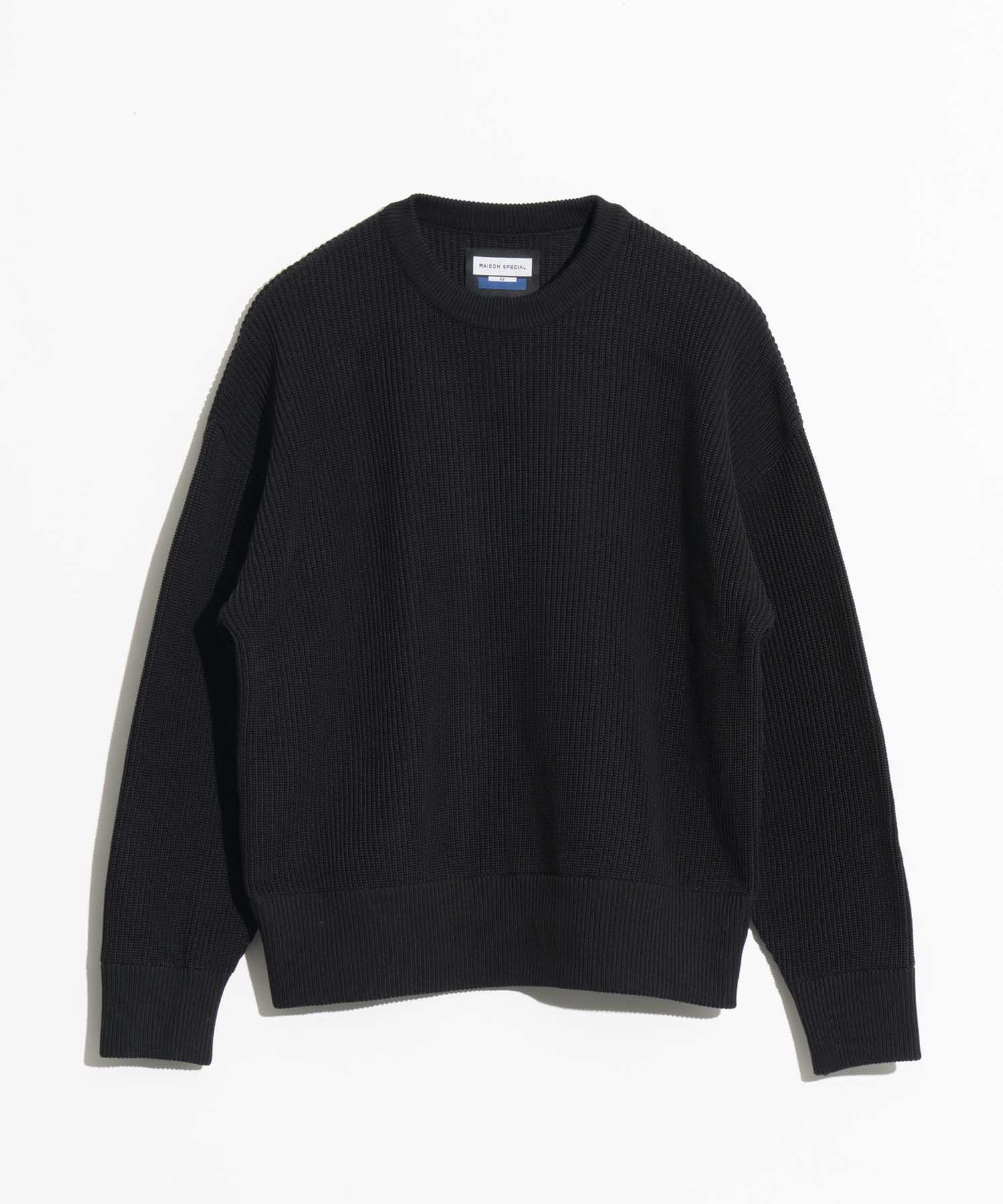[SALE] Middle Gauge Rib Prime-Over Crew Neck Knit Pullover