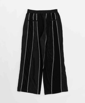 Over Lock Stitch Different Material Wide Pants