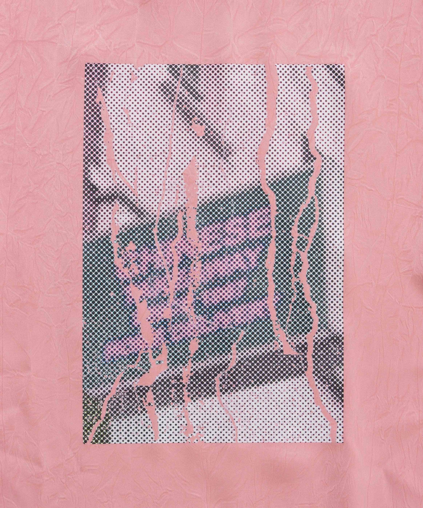 Dot Photo Print Satin T-Shirt