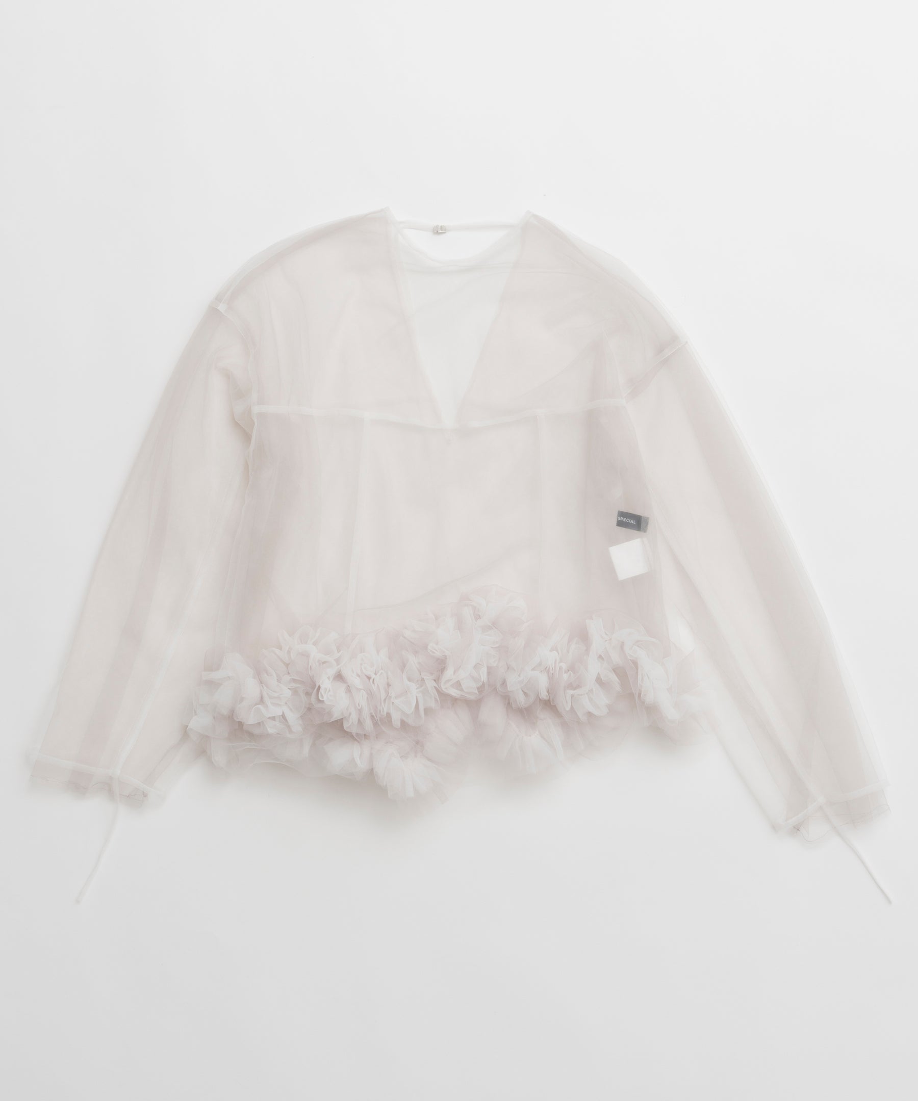 新品タグ付き ESMOK tulle tops 2way Flower Hem Tulle Top