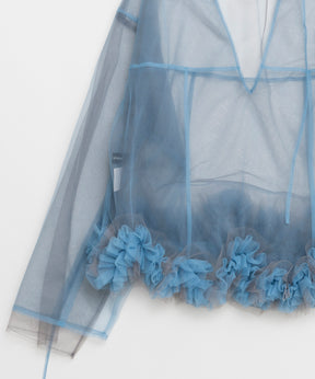 【SALE】2way Flower Hem Tulle Top