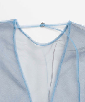 【SALE】2way Flower Hem Tulle Top