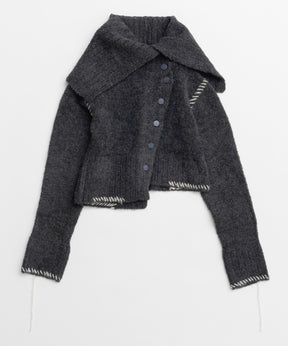 [25周期预订]不对称针织开衫