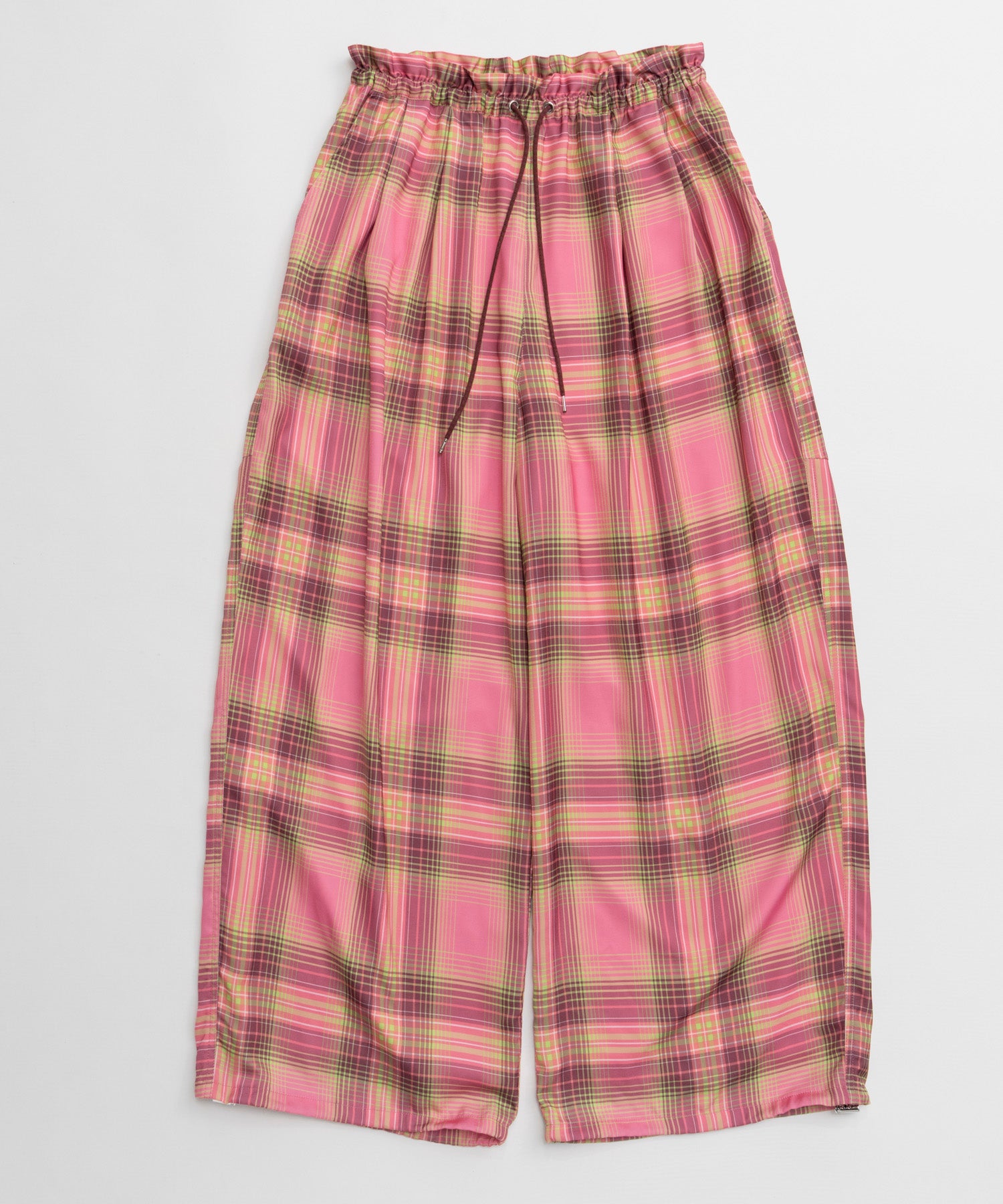 【26AUTUMN PRE-ORDER】Satin Check Easy Pants