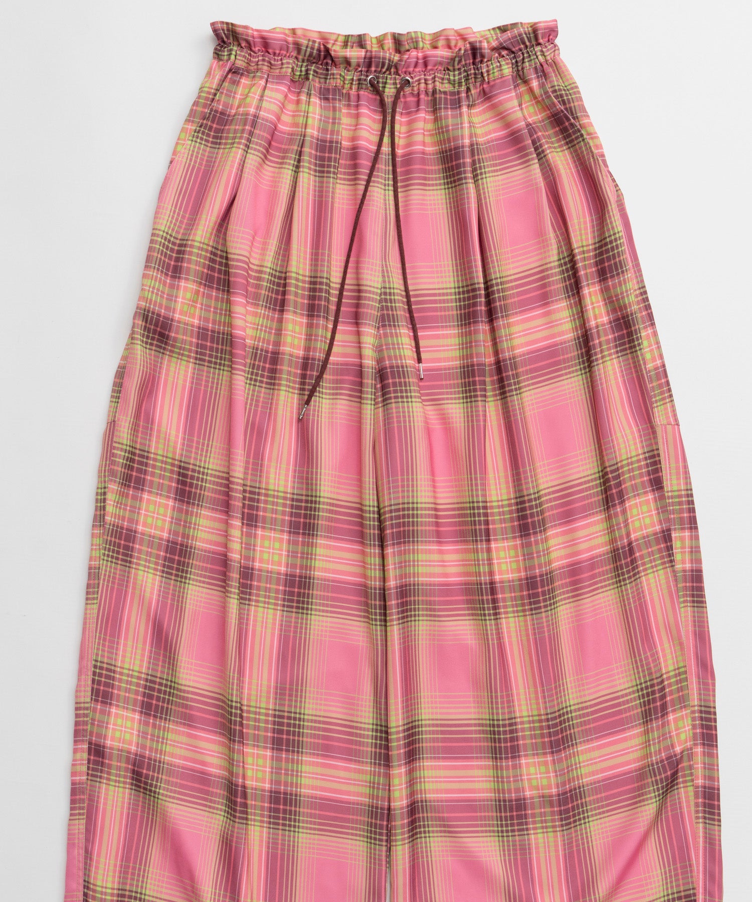 【26AUTUMN PRE-ORDER】Satin Check Easy Pants