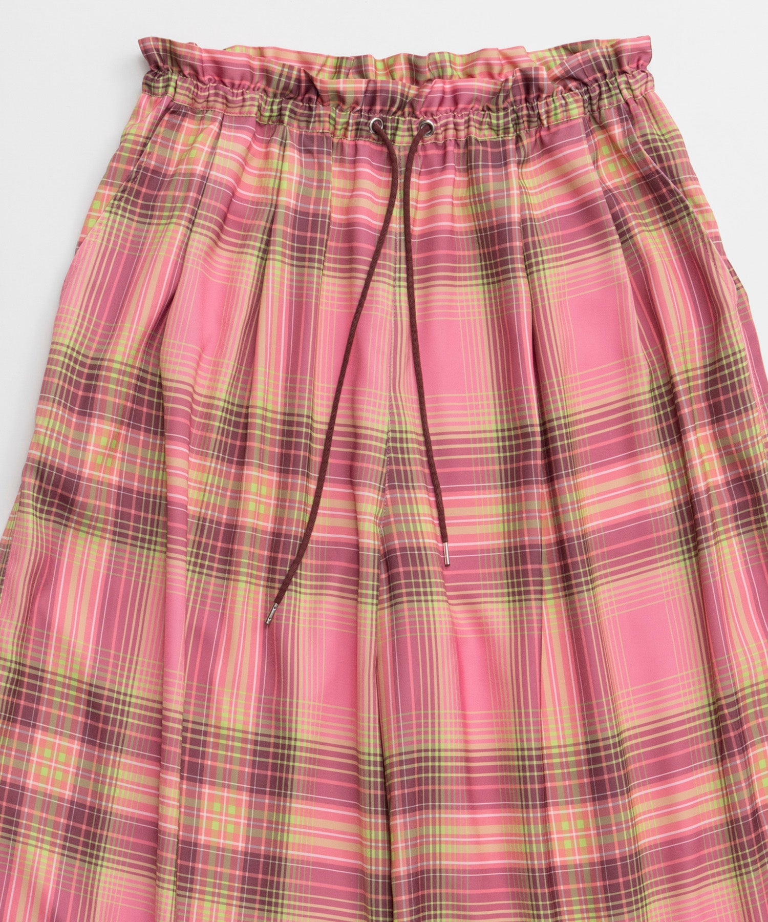 【26AUTUMN PRE-ORDER】Satin Check Easy Pants