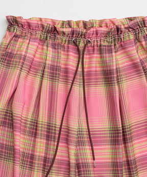 【26AUTUMN PRE-ORDER】Satin Check Easy Pants