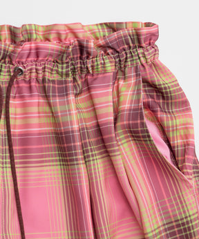 【26AUTUMN PRE-ORDER】Satin Check Easy Pants