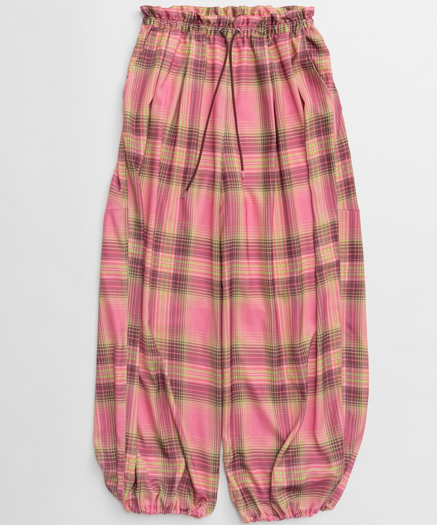 【26AUTUMN PRE-ORDER】Satin Check Easy Pants
