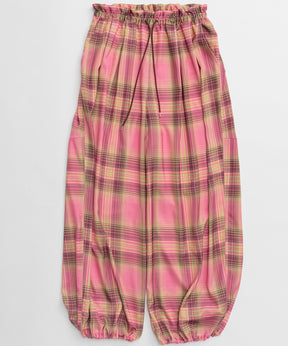 【26AUTUMN PRE-ORDER】Satin Check Easy Pants