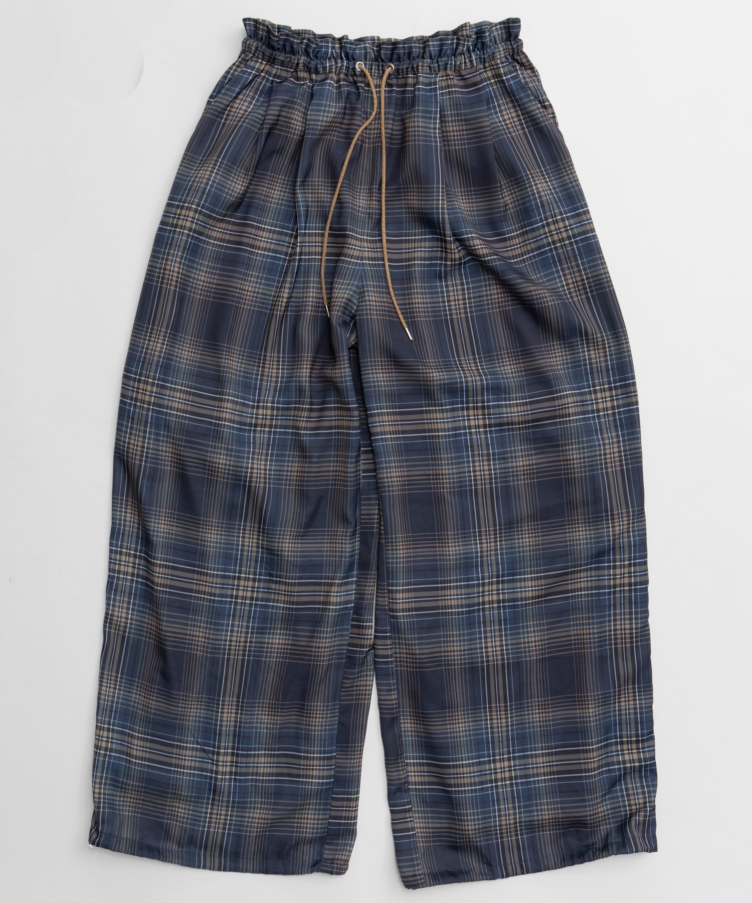 【26AUTUMN PRE-ORDER】Satin Check Easy Pants