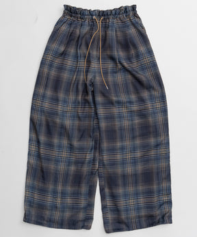 【26AUTUMN PRE-ORDER】Satin Check Easy Pants