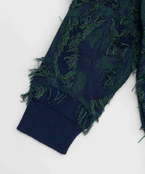 [銷售] Grunge Leaf Jacquard Prime-Over Knit開衫