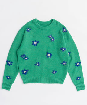 Many Flower Knit Pullover