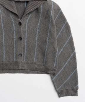 [25winter preoder] 파워 숄더 후드 니트 카디건