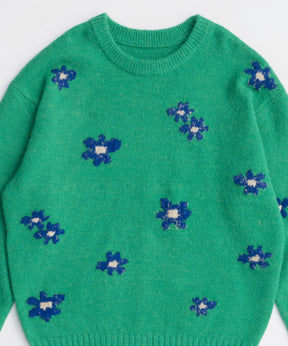 Many Flower Knit Pullover