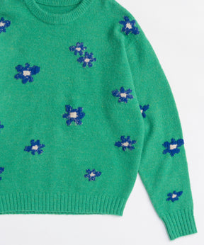 Many Flower Knit Pullover