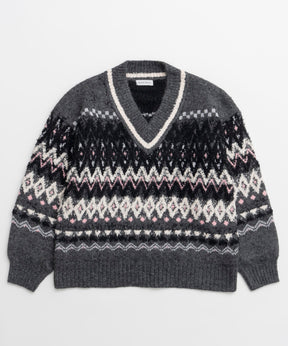 [25周期预订] Mokemoke Argyle针织套头衫