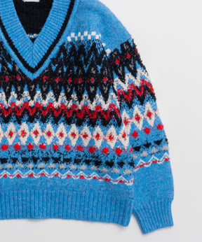 [25周期预订] Mokemoke Argyle针织套头衫