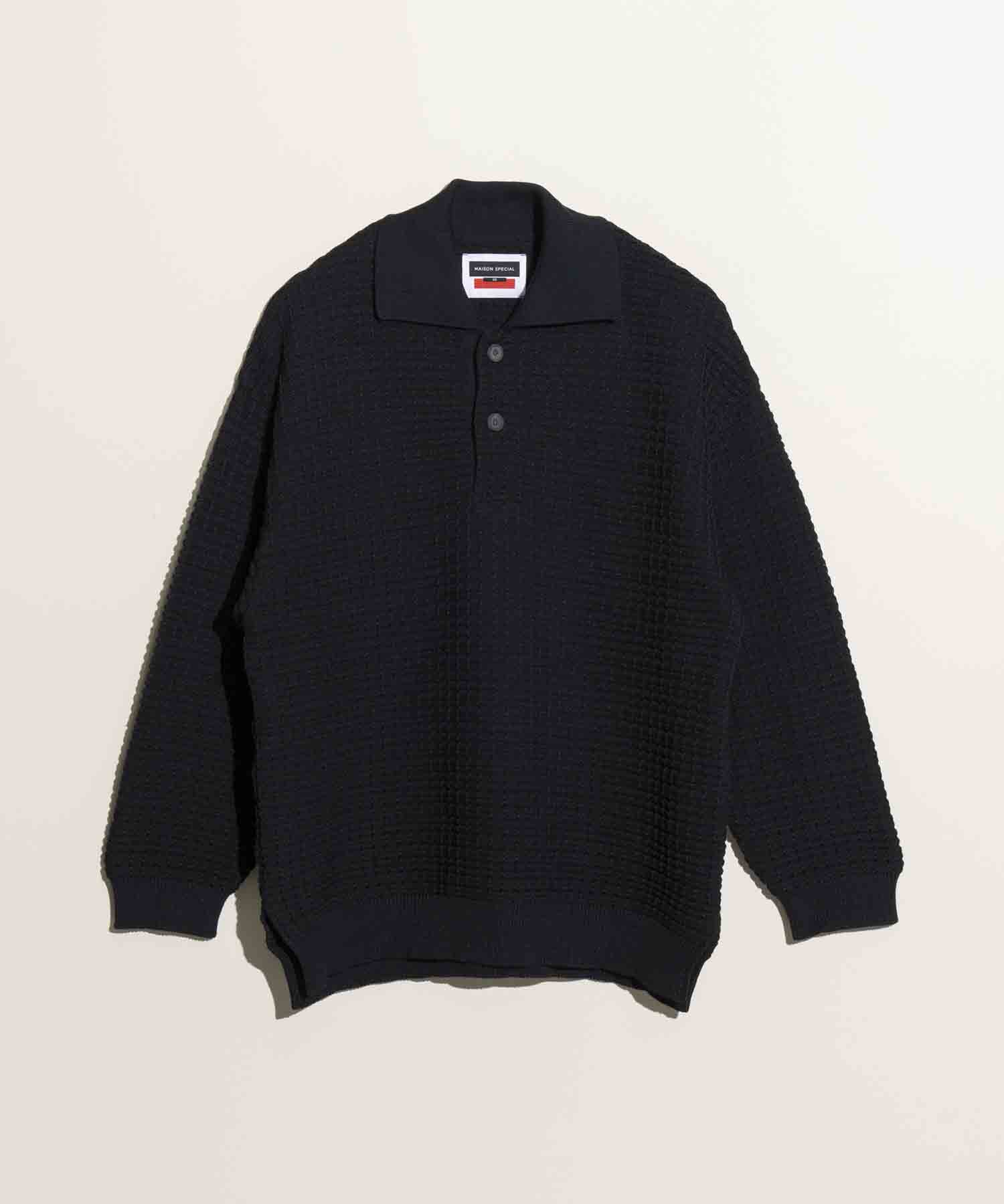 Airy Mesh Knit Prime-Over Polo Shirt