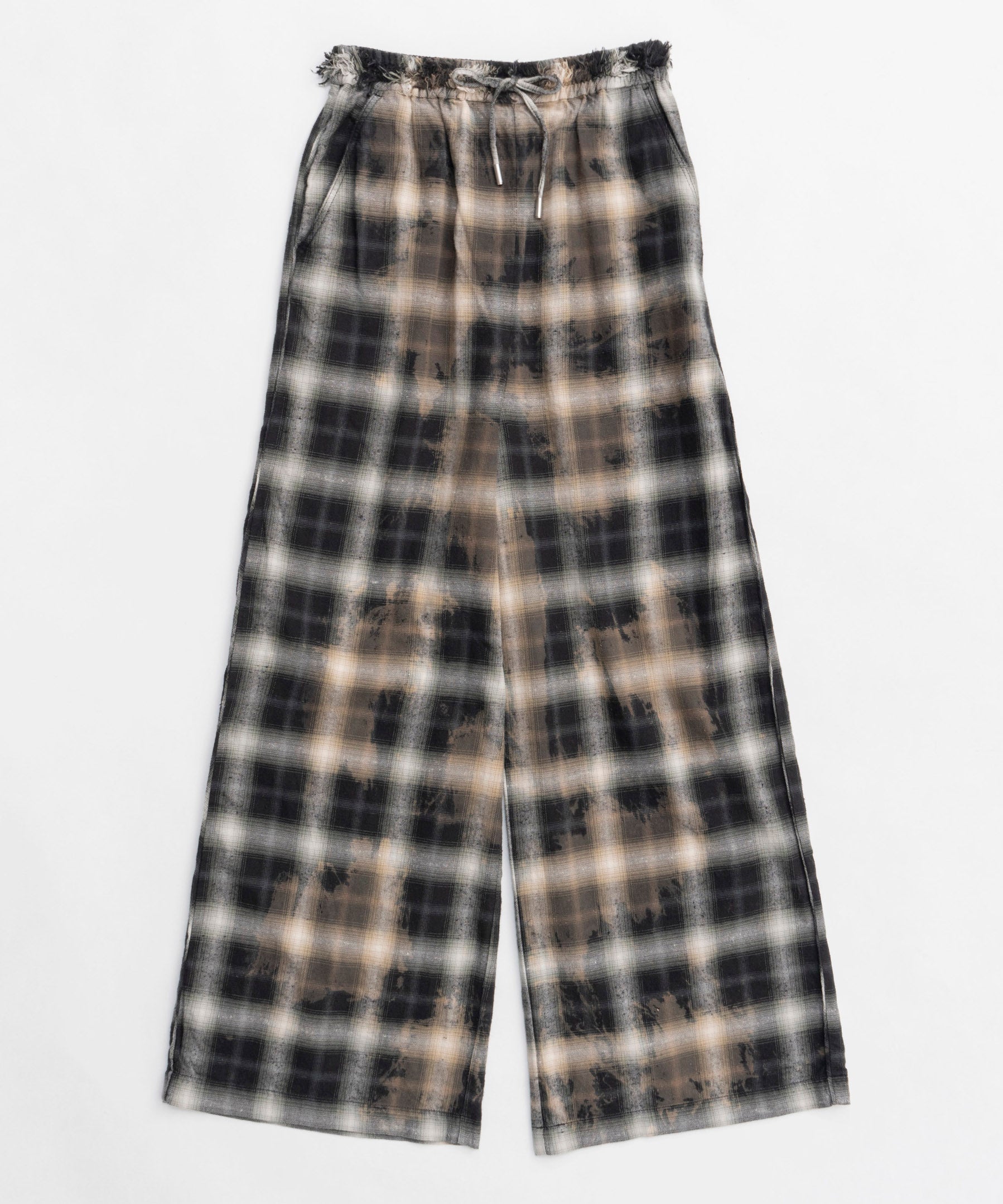 【25SPRING PRE-ORDER】Bleach Plaid Pattern Easy Pants