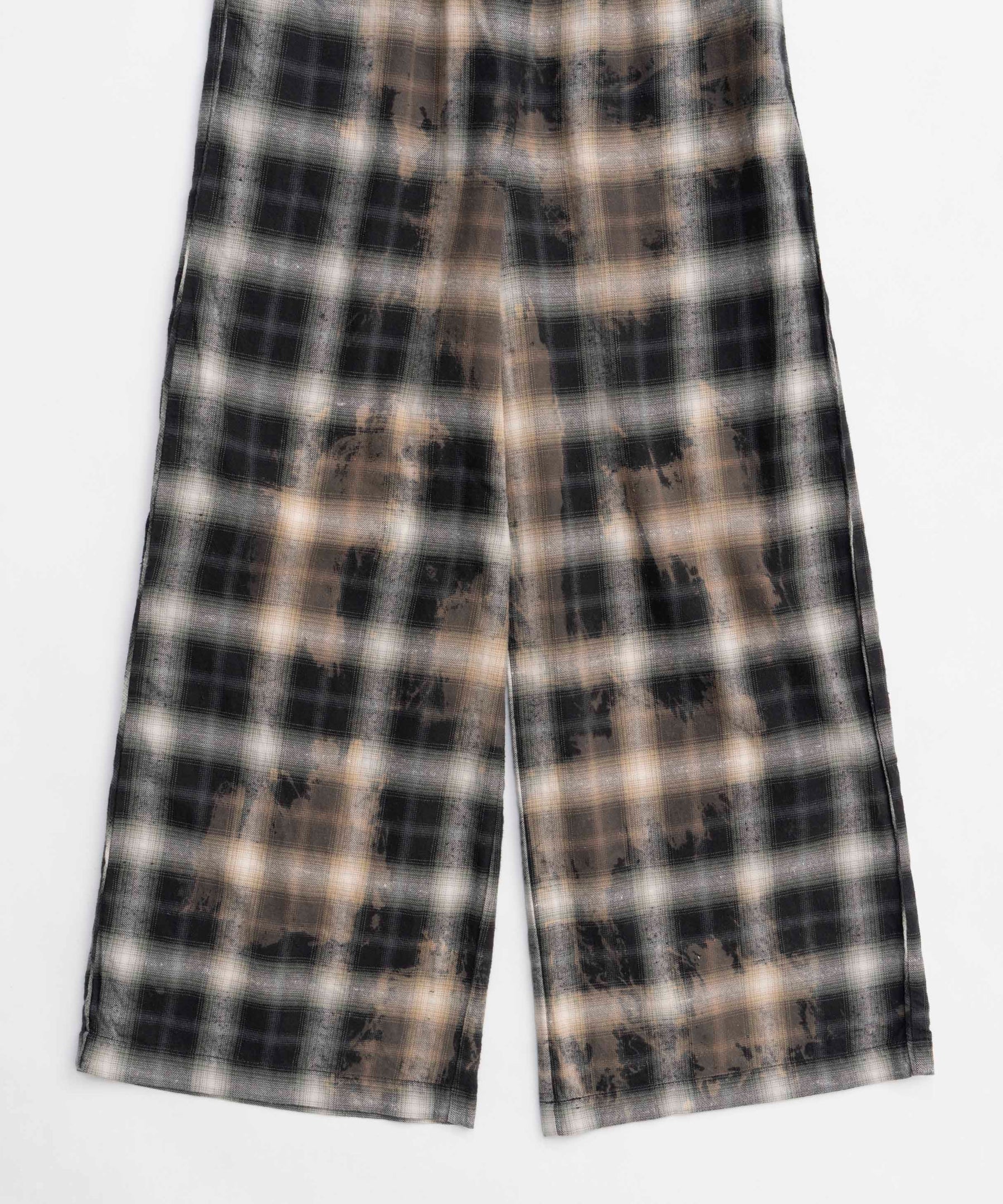 【25SPRING PRE-ORDER】Bleach Plaid Pattern Easy Pants