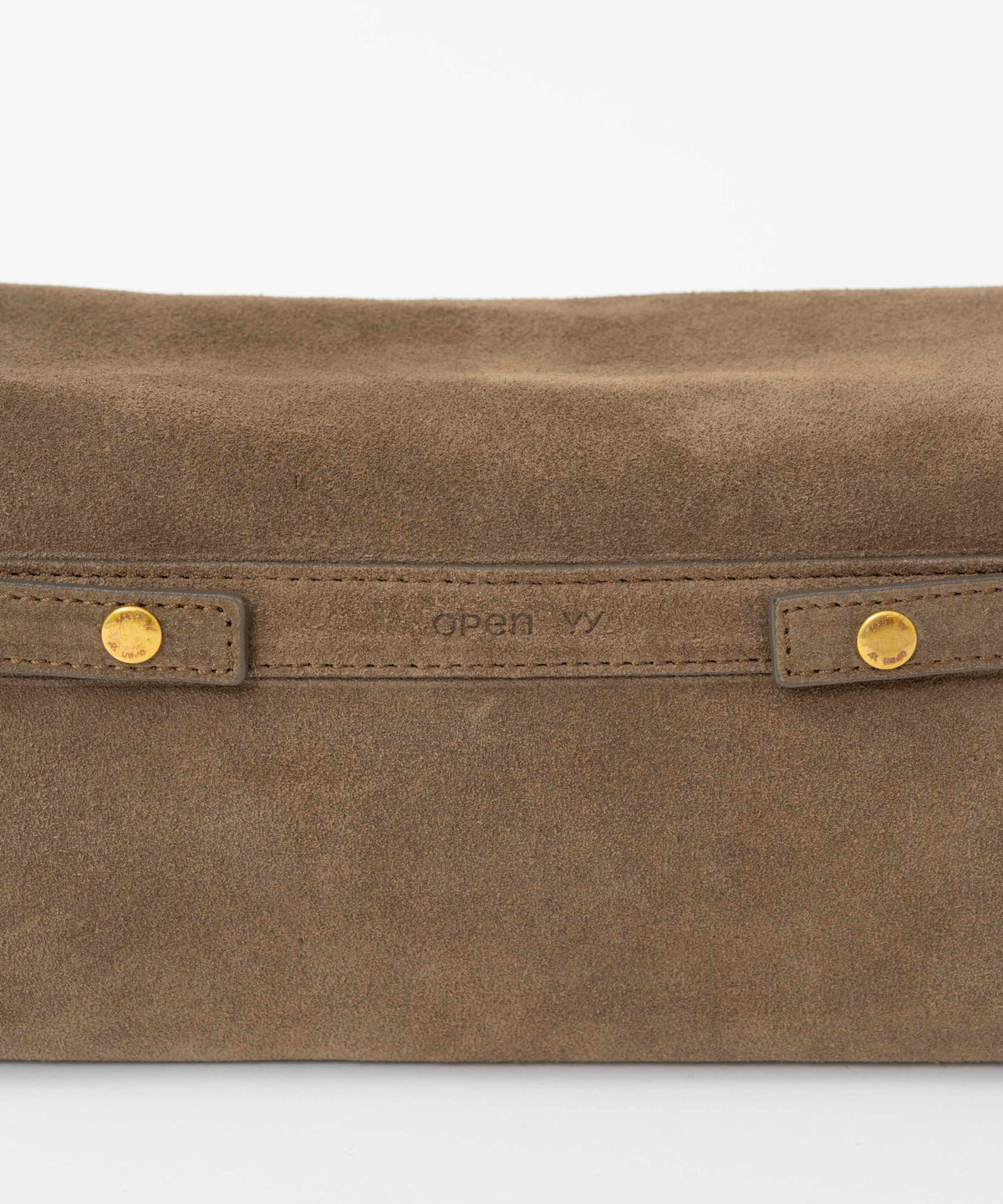 【OPEN YY】Leather SUEDE BELTING DUFFLE BAG