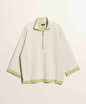 Double-Face Knit Prime-Over Half-Zip Pullover