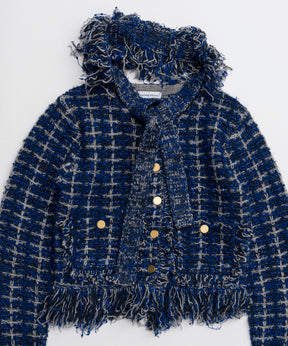 【26AUTUMN PRE-ORDER】Fringe Tweed Knit Cardigan